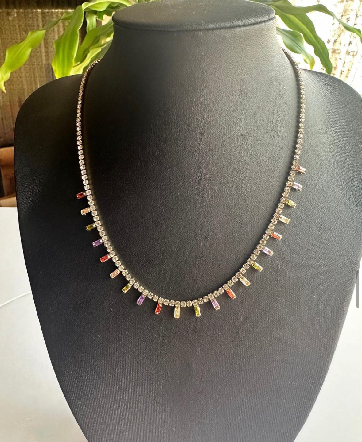 Colored Rhinestone Necklace