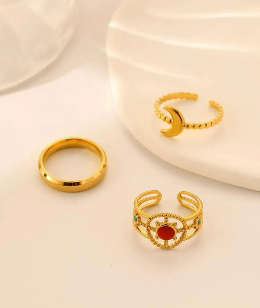 Moon & Sun Ring Set