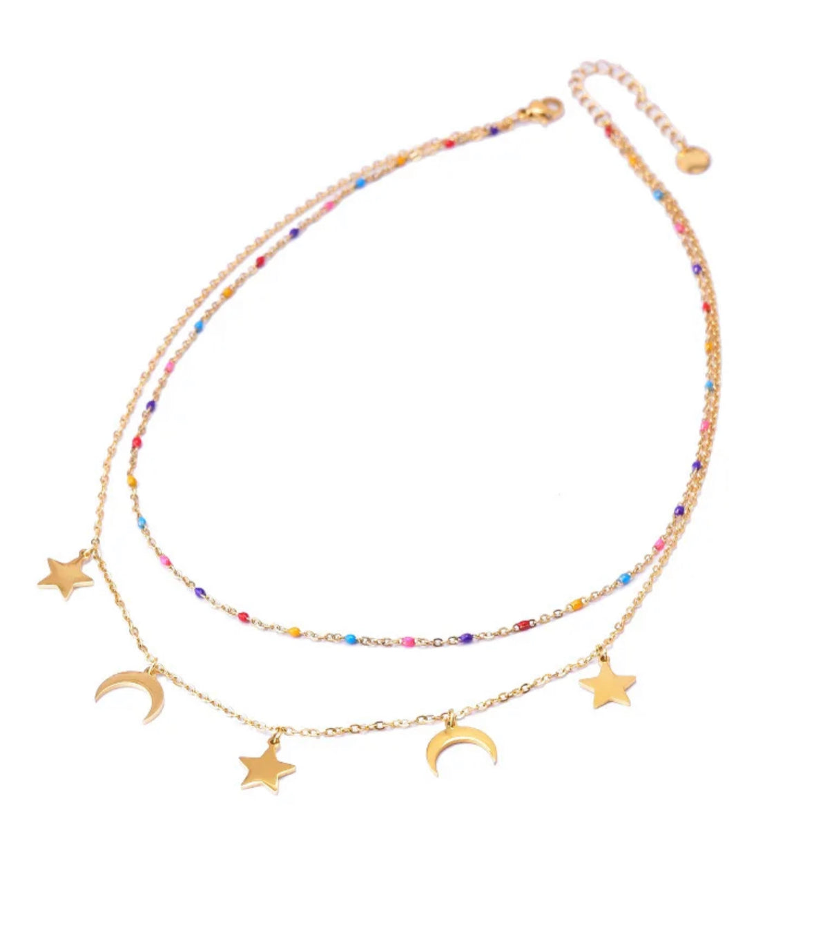 Layered Moon & Star Necklace