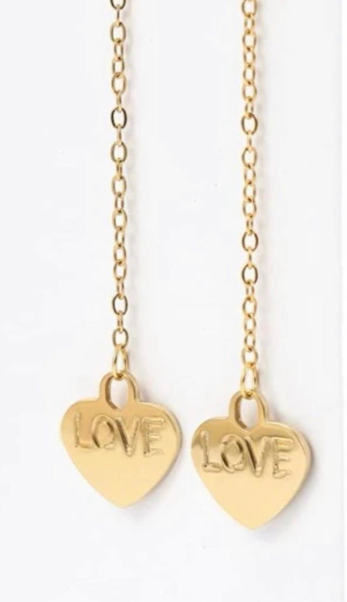 Heart Threader Earrings