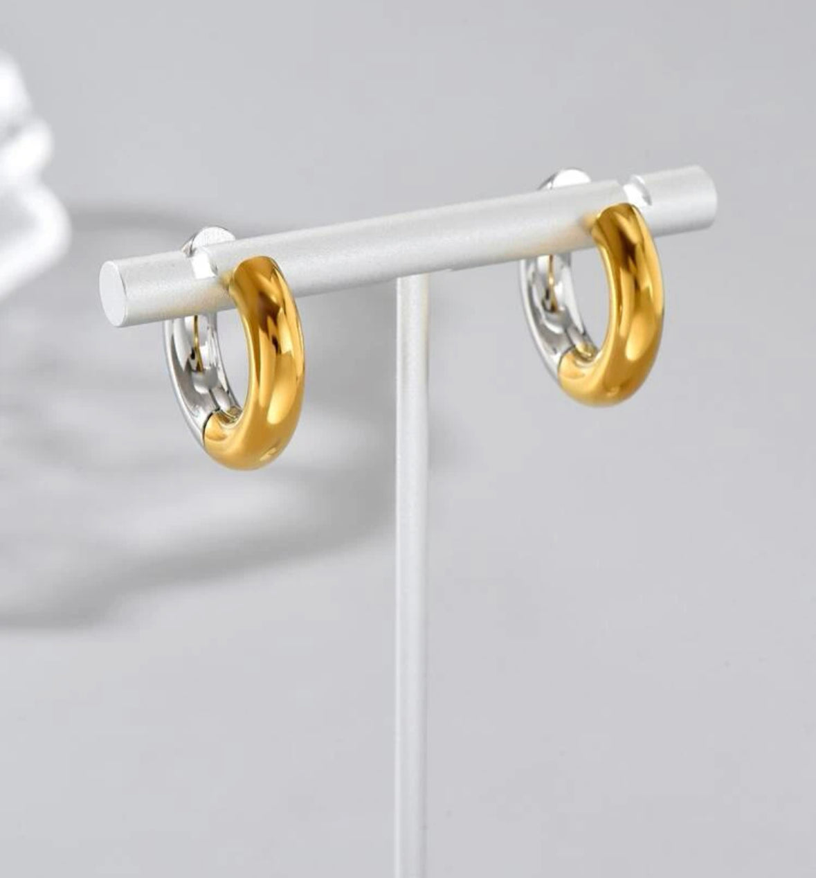 Two-Tone Hoop Earrings