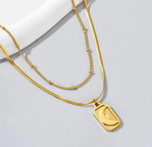 Moon & Star Layered Necklace