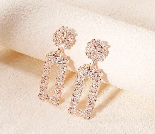 Rectangular Textured Earrings