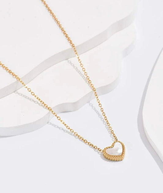 White Heart Necklace